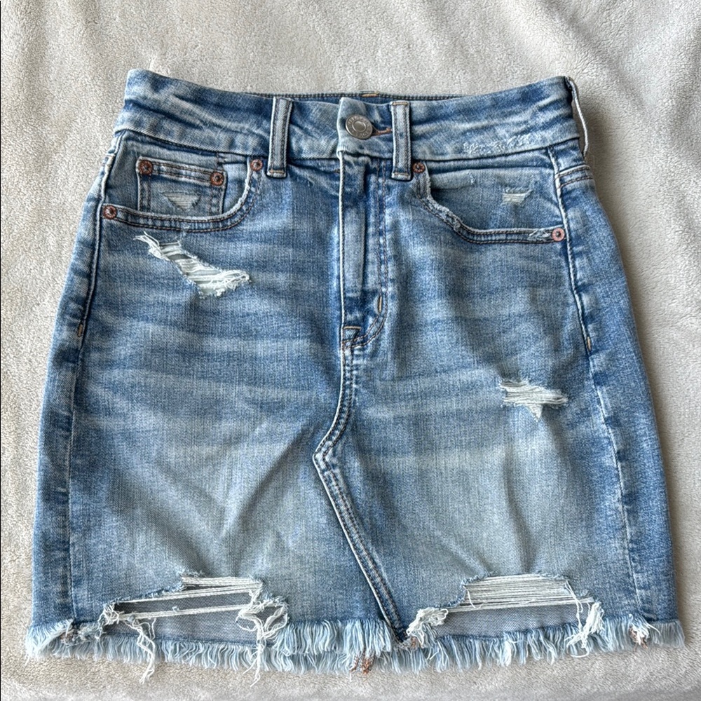 American Eagle Outfitters Blue Mini Pencil Skirt Casual